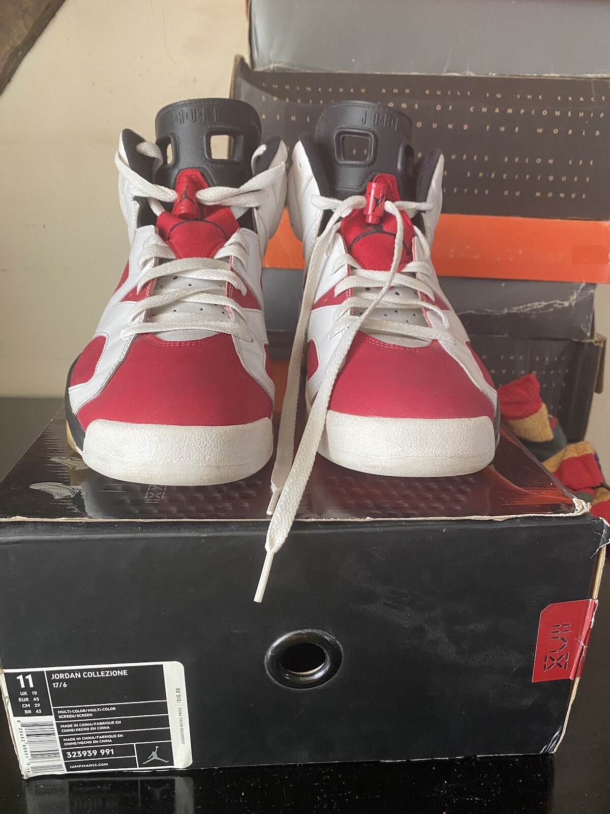 OFF WHITE X NIKE 2008 Nike Air jordan 6 VI CARMINE CDP PACK Og Red III X off White supreme 7 8 5