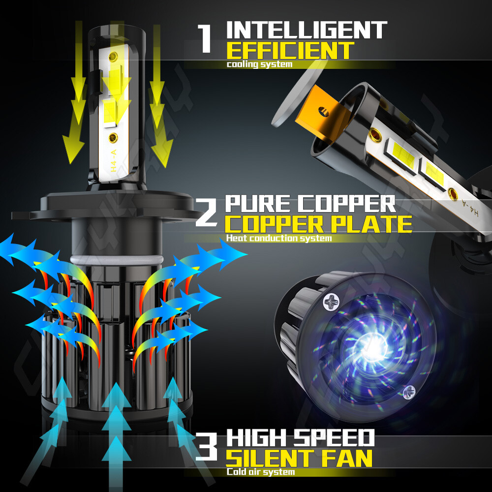 H4 LED Headlight Hi-Lo Bulb Conversion Kit Globes For BA BF FG Ford - Foto 9