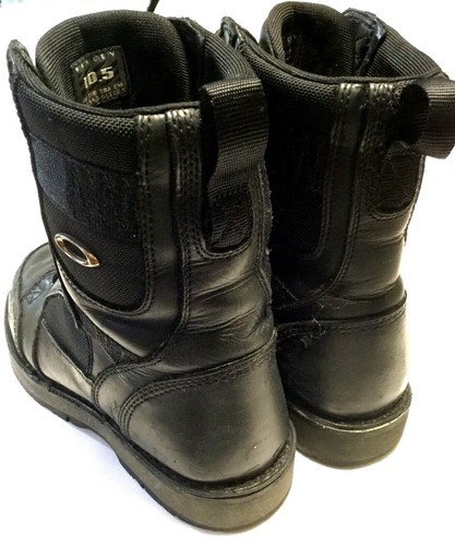 MEN'S OAKLEY GATLING BLACK LEATHER TACTICAL BOOTS Sz 10.5 Military w/ Gold Icons - Imagen 4 de 8