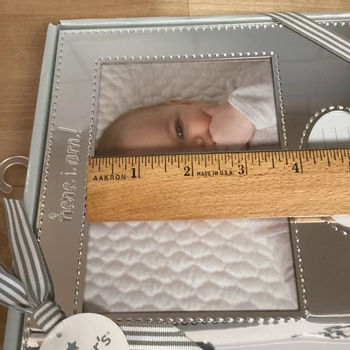 Silver Baby Birth Record Picture Frame Here I Am! Carters Newborn Shower Gift - Picture 12 of 12