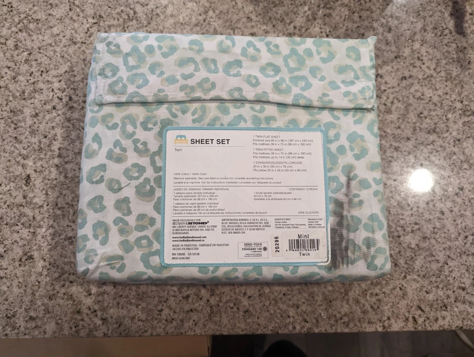 Conjunto de lençóis duplos Marmalade™ contagem de 144 fios em perfeito estado fora sujo - Imagem 4 de 4