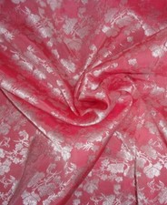 Pink White Floral Brocade 2 Yard x 62 Wide