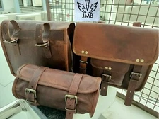 Bicycles saddlebag 1 Pair Goat Leather saddlebags Panniers 3Brown Bag New JMB ®