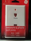 NEW Phone Jack & Network GE Wall Mount Plate RJ11 & RJ45