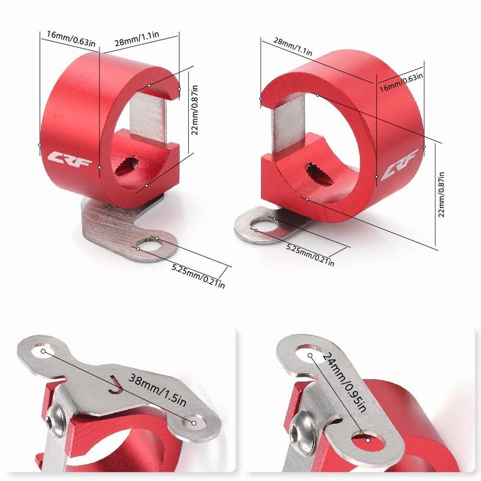 CRF LOGO Rear Brake Hose Guide Clamp For HONDA CRF450R/RX 450RL CRF450X 2022+ - Image 3 of 4