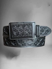 Cinto bordado Piteado Charro de piel Men’s Western Cowboy Belt Rodeo embroidered