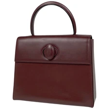CARTIER Must Line Hand Bag Handbag Hand Bag leather Bordeaux Women