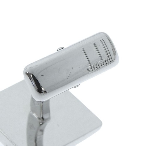Dunhill Cufflinks Onyx Sterling Silver Square Type Pre-owned w/Box - Picture 7 of 7