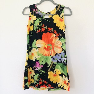 VTG-JAMS-WORLD-Women-s-XS-Dress-Sleeveless-Hawaiian-Floral-Tropical-Beach-A25