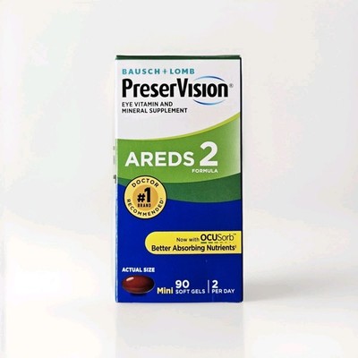 Bausch & Lomb PreserVision AREDS 2 Eye Supplement 90 Count Expires 07/2027 NIB 