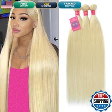 LIXION 613 Straight Bundles Human Hair 12 14 16 Inch Blonde Bundles Human Hair