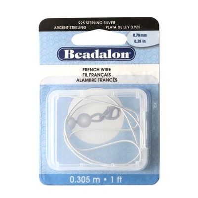 Beadalon  925 Sterling Silver French Wire for protecting Bead Cord