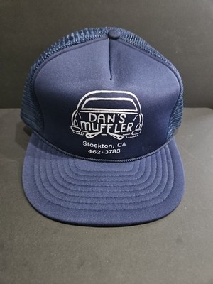 DAN'S MUFFLER STOCKTON CALIFORNIA BLUE ADJUSTABLE SNAPBACK MESH HAT CAP ***