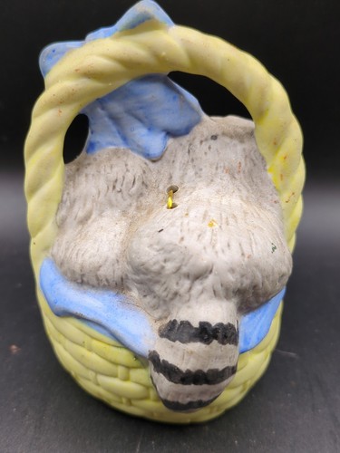 Vintage 'Basket Babies Racoons' Porcelain Bisque Collector's Bell - 1985 - Picture 4 of 9