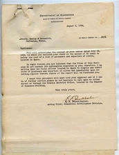 1934 Department of Commerce Letters Producers & Exporters of Olives from Spain
