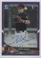 2018 Bowman Draft Chrome Pick Purple Refractor 70/250 Cadyn Grenier Auto sc2