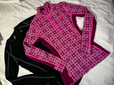 Set 2 psc Kari Traa + Helly Hansen Activewear Merino Wool Sz  S Longsleeves