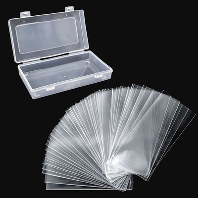 Paper Money Holders 100 Pack Clear with Plastic Storage Case OPP Bag