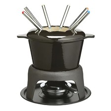 MasterClass Fondue-Set Gusseisen emailliert schwarz