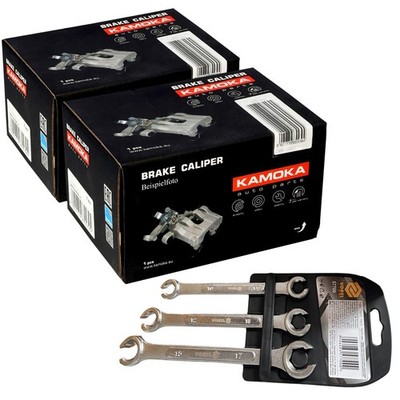 2x KAMOKA Bremssattel Hinten + Schlüssel Satz für AUDI A4 06-16 A5 Q5