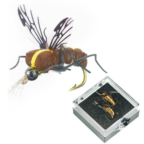 Lot De 2 Leurres Imitation Insectes Pour Pêche à La Truite - Mouches Réalistes En Silicone, Hameçons Inclus