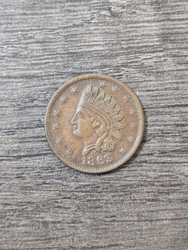 1863 Patriotischer Bürgerkrieg Medaille Indianerkopf / kein Cent