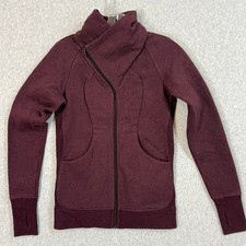 Lululemon Cozy Cuddle Up Jacket Size 4 Full Zip Bordeaux Drama Athleisure Cozy