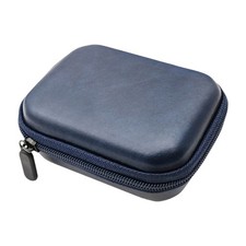 Elegant Cable Earphone Pouch Blue Black Color With Hard Shell And Soft Inside