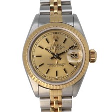 1989 Vintage Rolex 69173 Datejust 26mm 18K Yellow Gold Steel Champagne Watch
