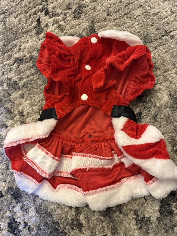 Sra. Santa Claus Vacaciones Navidad Perro Mascota Conjunto Vestido Disfraz Grande Rojo Foto 2 de 3