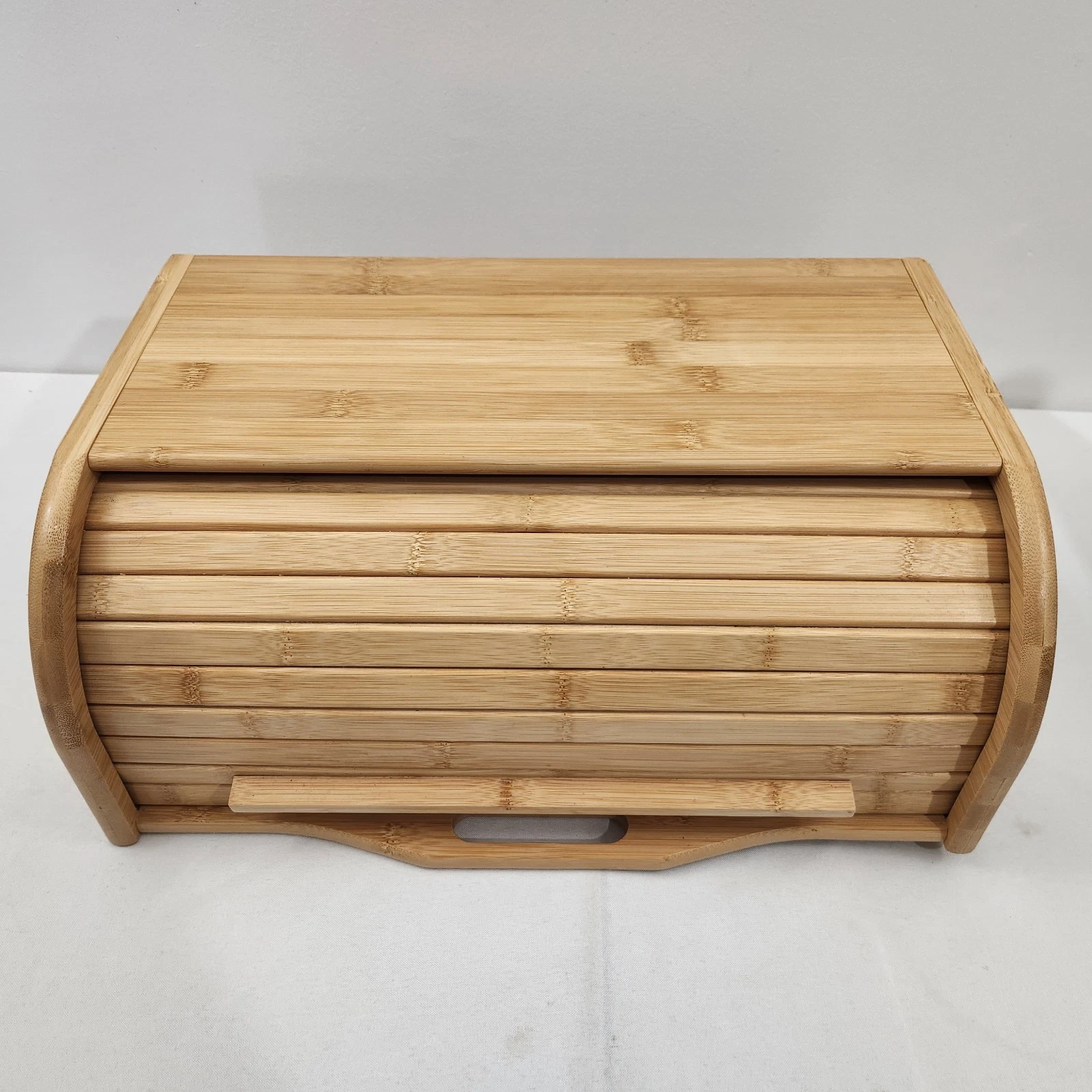 Bamboo Bread Box By Premium Presents Tambour Rolltop Kitchen Countertop Wooden