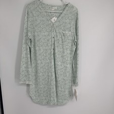 New Eileen West Green Large SOFT 60/40 Cotton/Poly Long Sleeve Nightgown