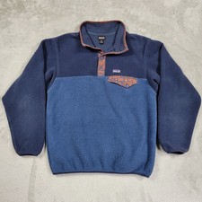 Patagonia Lightweight Synchilla Snap-T Fleece Pullover Blue Orange Kids XL 14