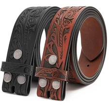 Full Grain Leather Mens Belt Strap without Belt Buckle 1.5inch Width,2 Pieces