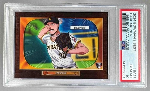 141295661 Paul Skenes 2024 Bowman's Best #BA-17 1955 Anime Rookie RC SP PSA 10
