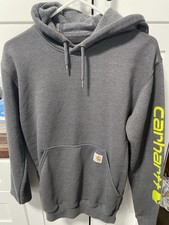 Carhartt Men's Midweight Signature Sleeve Logo Sweatshirt Hooded -XS