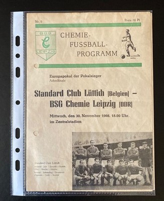 30/11/66 European Cup Winners BSG Chemie Leipzig-Standard Liège Belgium