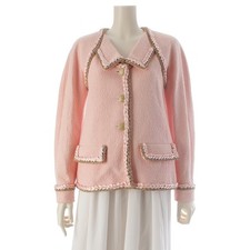 CHANEL Braid trimming COCO Mark COCO Button tailored jacket P53165 pink 36