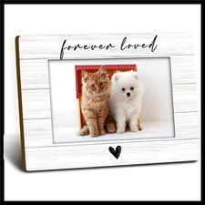 Pet Memorial Dog Cat Picture Frame 4x6, Loss of Cat Sympathy Gift Wooden Pict...