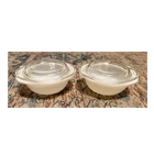 Vintage Pyrex Opal (Milk) Glass Mini Casserole Dish with Lid - Set of 2
