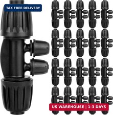 1/2 to 1/4 Drip Irrigation Fittings,20Pcs 4-Ways Barbed Tee 1/2 inch Drip Irriga