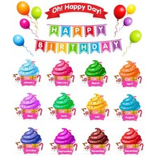 Rainbow Happy Birthday Bulletin Board Set Preschool Kindergarten Decor Cutout