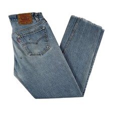 Vintage Levis 501 Jeans Mens 31x30 Made In USA 90s Button Fly Light Wash Raw Hem