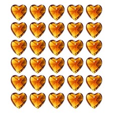 K9 Crystal Heart Beads 1 Holes Pendants, 30 Pack 14mm, Amber