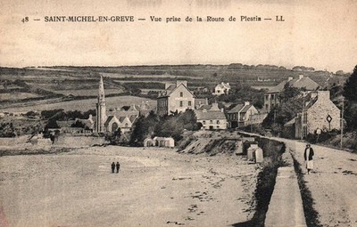 CPA 22 - ST-MICHEL-EN-GREVE (C. d'Armor) - 48. Ansicht von der Straße nach Plestin