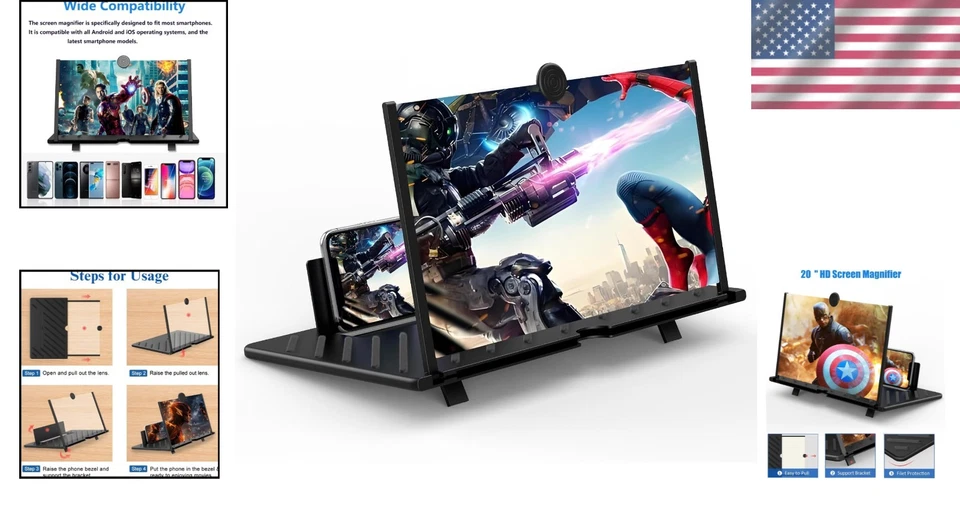 Portable 20" Phone Screen Enlarger, 3D HD Amplifier - Image 2 of 4