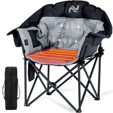 Extra-Large Heated Chair - 3 Heat Settings  Massage for Camping