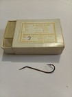 Vintage Box 100 pcs # 3714 #2 Mustad Carlisle Minnow Hooks Blind Eye Bent Nice!! — photo 1
