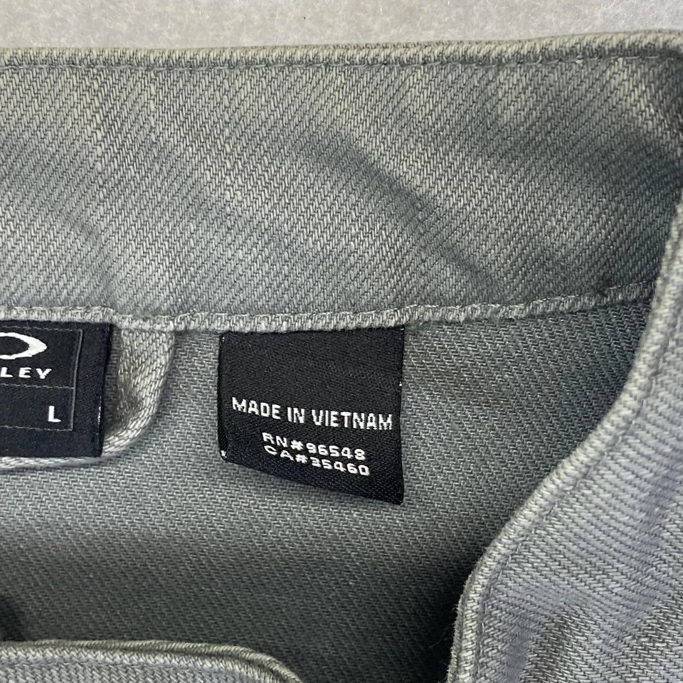 Chaqueta Oakley Para Hombre Grande Gris Motociclista Cremallera Frontal Soporte Cuello Logo Puños a Presión Foto 4 de 4