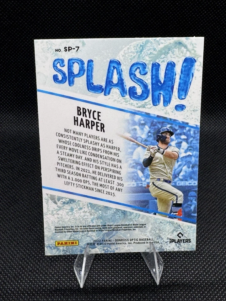 2022 Panini Donruss Optic - Splash! Bryce Harper #SP-7 - Image 2 of 2